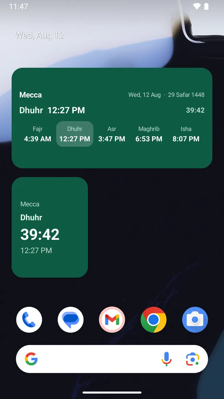 Home-screen widgets that keep counting down — Salatuk on Android